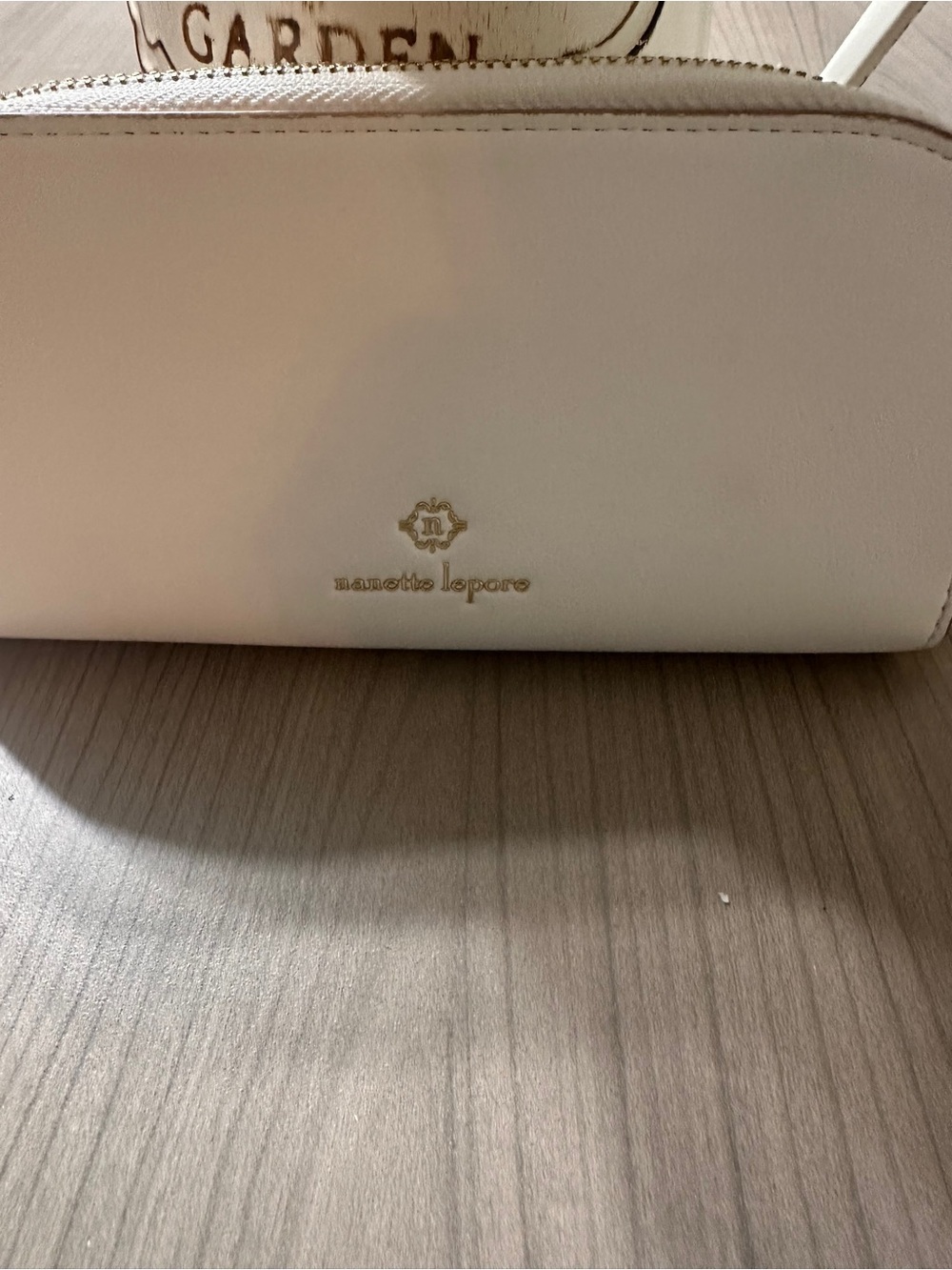 Nanette Lepore Cream Zip Wallet with Gold Logo - Picture 3 of 10